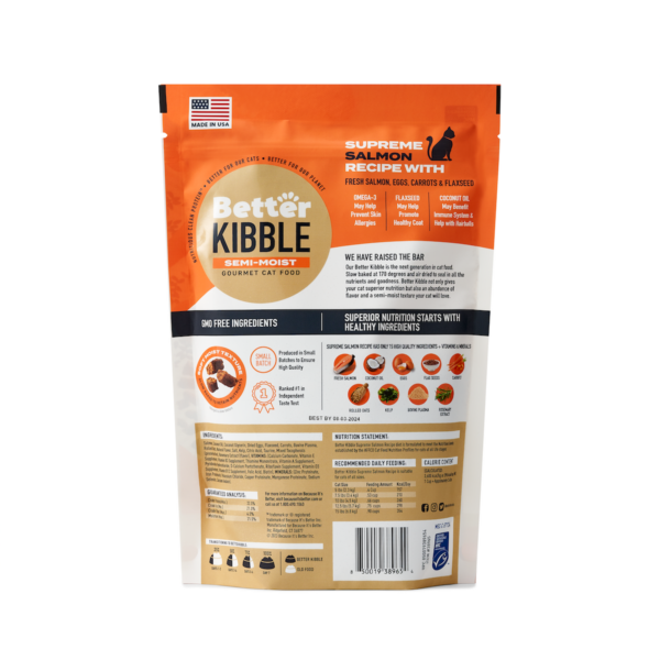 Better Kibble for Cats Supreme Salmon 1lb bag back