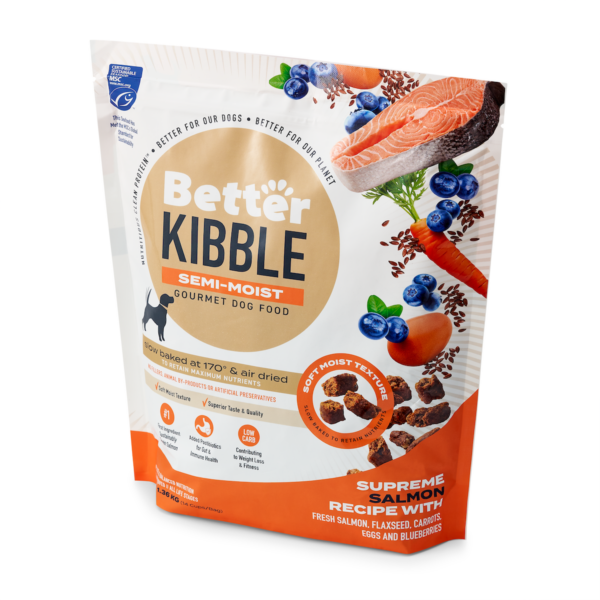 Better Kibble for Dogs Supreme Salmon 3lb bag side